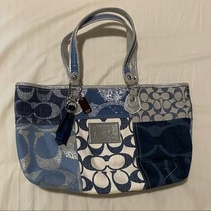 NWOT COACH Poppy Denim Patchwork Tote